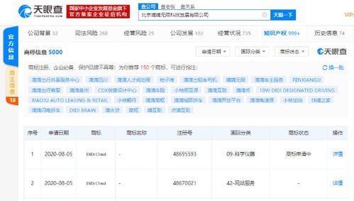 嘀嘀無(wú)限科技拓展品牌布局 申請(qǐng)注冊(cè)“didi cloud”商標(biāo)，強(qiáng)化信息技術(shù)服務(wù)矩陣